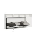 Letto a scomparsa con materasso singolo armadio scaffali bianco  Kando A Vendita