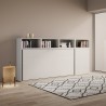 Letto a scomparsa con materasso singolo armadio scaffali bianco  Kando A Sconti