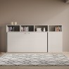 Letto a scomparsa con materasso singolo armadio scaffali bianco  Kando A Catalogo