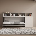 Letto a scomparsa con materasso singolo armadio scaffali bianco  Kando A Saldi