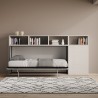 Letto a scomparsa con materasso singolo armadio scaffali bianco  Kando A Saldi