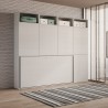 Letto singolo a scomparsa orizzontale materasso armadio libreria Kando B Sconti