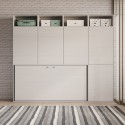 Letto singolo a scomparsa orizzontale materasso armadio libreria Kando B Catalogo