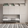 Letto singolo a scomparsa orizzontale materasso armadio libreria Kando B Saldi