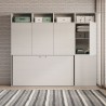 Letto singolo a scomparsa orizzontale materasso armadio libreria Kando B Stock