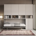 Letto a scomparsa salvaspazio orizzontale materasso singolo bianco Kando C Saldi