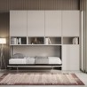Letto a scomparsa salvaspazio orizzontale materasso singolo bianco Kando C Saldi