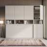 Letto a scomparsa salvaspazio orizzontale materasso singolo bianco Kando C Stock