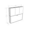 Mobile avec lit simple escamotable horizontal armoires blanc Kando D Dimensions