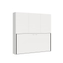 Mobile avec lit simple escamotable horizontal armoires blanc Kando D Offre
