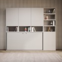 Letto a scomparsa bianco materasso singolo orizzontale salvaspazio Kando E Catalogo