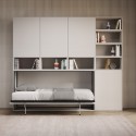Letto a scomparsa bianco materasso singolo orizzontale salvaspazio Kando E Saldi