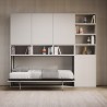 Letto a scomparsa bianco materasso singolo orizzontale salvaspazio Kando E Saldi