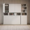 Letto a scomparsa bianco materasso singolo orizzontale salvaspazio Kando E Stock