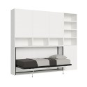 Letto a scomparsa bianco materasso singolo orizzontale salvaspazio Kando E Vendita