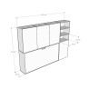 Letto singolo a scomparsa orizzontale mobile con libreria bianco Kando F Misure