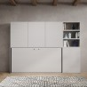 Letto singolo a scomparsa orizzontale mobile con libreria bianco Kando F Catalogo