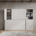 Letto singolo a scomparsa orizzontale mobile con libreria bianco Kando F Stock