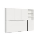 Letto singolo a scomparsa orizzontale mobile con libreria bianco Kando F Offerta