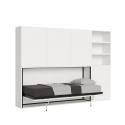 Letto singolo a scomparsa orizzontale mobile con libreria bianco Kando F Vendita