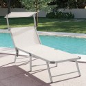 4 Lettini mare spiaggia sdraio pieghevole in alluminio Gabicce Gold 