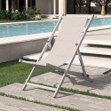 4 Sedie sdraio mare spiaggia in alluminio pieghevole regolabile Riccione Gold 