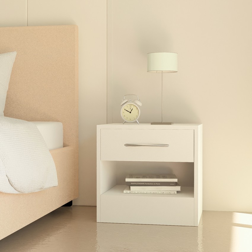 Table de chevet blanche moderne avec 1 tiroir chambre à coucher/d'enfants Selina Promotion Table de chevet blanche moderne avec 1 tiroir chambre à coucher/d'enfants Selina Promotion