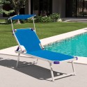 Lettino Spiaggia Prendisole in Alluminio da Spiaggia con Tettuccio Nettuno Vendita