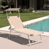 Lettino Spiaggia Prendisole in Alluminio da Spiaggia con Tettuccio Nettuno Sconti