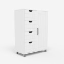 Cassettiera con anta 4 cassetti 2 ripiani per bagno camera da letto Rendel Stock