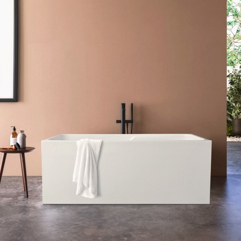 Freistehende rechteckige Badewanne 150x68cm modernes Design Saria Aktion