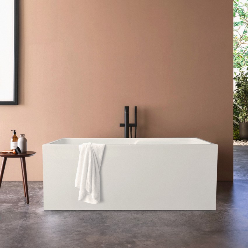 Baignoire autoportante rectangulaire 150x68cm design moderne Saria Promotion Baignoire autoportante rectangulaire 150x68cm design moderne Saria Promotion
