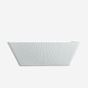 Baignoire rectangulaire autoportante 170x75 moderne cannelée Arkoi Vente