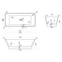 Baignoire rectangulaire autoportante 170x75 moderne cannelée Arkoi Réductions