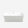 Vasca da bagno rettangolare freestanding bianco scanalata 170x75cm Lemno Vendita