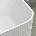 Vasca da bagno rettangolare freestanding bianco scanalata 170x75cm Lemno Saldi