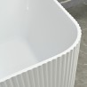 Vasca da bagno rettangolare freestanding bianco scanalata 170x75cm Lemno Saldi