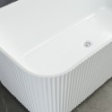 Vasca da bagno rettangolare freestanding bianco scanalata 170x75cm Lemno Sconti