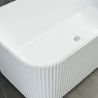 Vasca da bagno rettangolare freestanding bianco scanalata 170x75cm Lemno Sconti