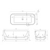 Vasca da bagno rettangolare freestanding bianco scanalata 170x75cm Lemno Catalogo