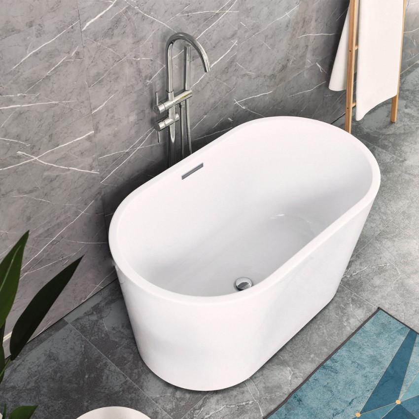 Baignoire moderne ovale en acrylique blanc 120x68 Kalamos Promotion Baignoire moderne ovale en acrylique blanc 120x68 Kalamos Promotion