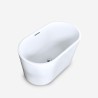 Baignoire moderne ovale en acrylique blanc 120x68 Kalamos Vente