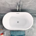 Baignoire moderne ovale en acrylique blanc 120x68 Kalamos Offre