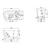 Baignoire moderne ovale en acrylique blanc 120x68 Kalamos Remises