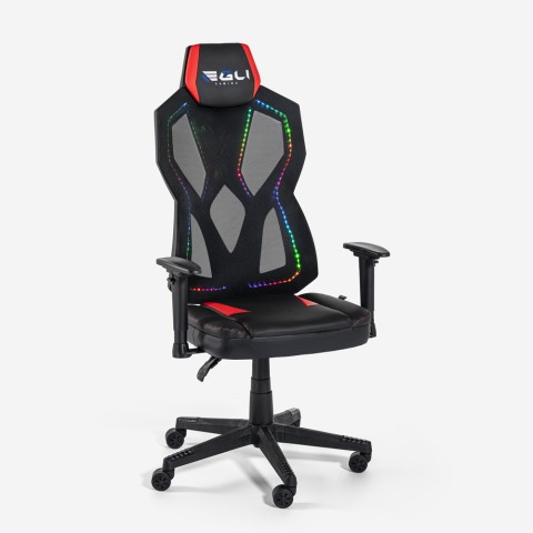 Chaise gaming Fauteuil bureau ergonomique réglable lumière RGB Gundam Promotion