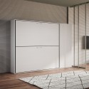 Letto a castello doppio a scomparsa bianco moderno con armadio Kando H Saldi