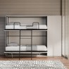 Letto a castello doppio a scomparsa bianco moderno con armadio Kando H Sconti