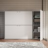 Letto a castello doppio a scomparsa bianco moderno con armadio Kando H Stock