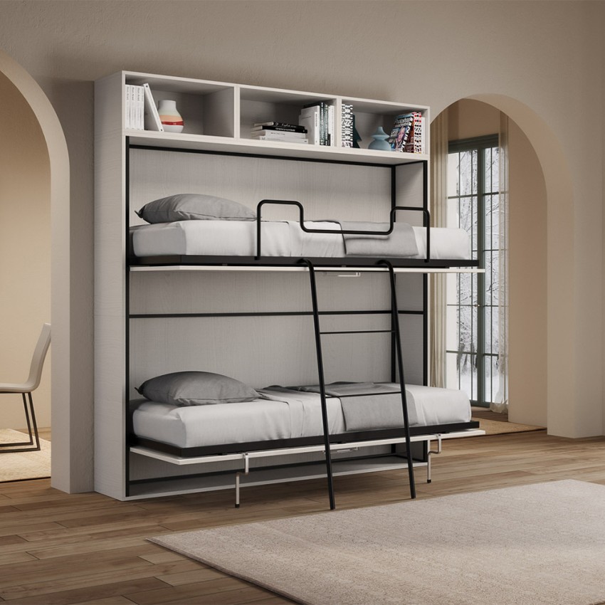Letto a castello a scomparsa design moderno salvaspazio bianco Kando L Promozione Letto a castello a scomparsa design moderno salvaspazio bianco Kando L Promozione