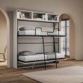 Letto a castello a scomparsa design moderno salvaspazio bianco Kando L Promozione